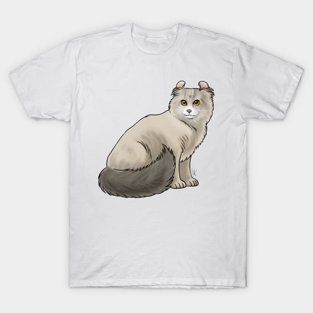 Cat - American Curl - Tan T-Shirt by Jen's Dogs Custom Gifts and Designs